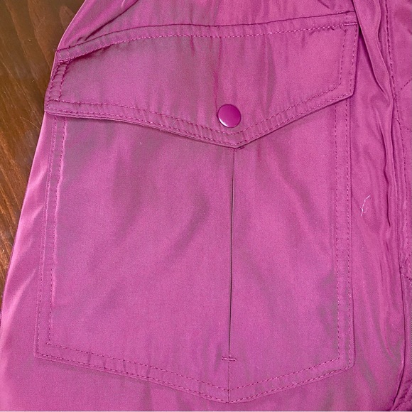 Women’s Hooded Water Resistant Coat Size Small Dark Red Fur Hood Pockets - Picture 9 of 12